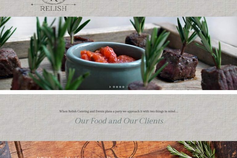 website danvers, catering website, relish catering