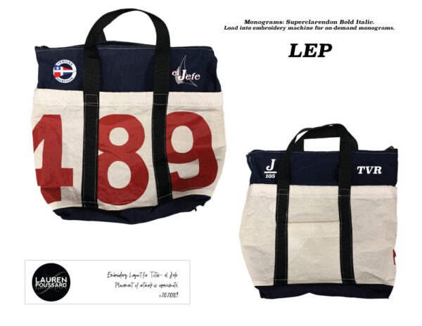 custom graphic design and artwork for embroidery sail tote bags