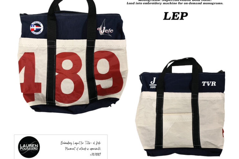 custom graphic design and artwork for embroidery sail tote bags